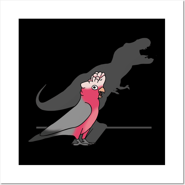 T-rex rose-brested Galah cockatoo Wall Art by FandomizedRose